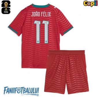 Portugalia Joao Felix #11 Echipament de Fotbal Replică Mondial 2026 Copii Acasa (+ Șorturi)